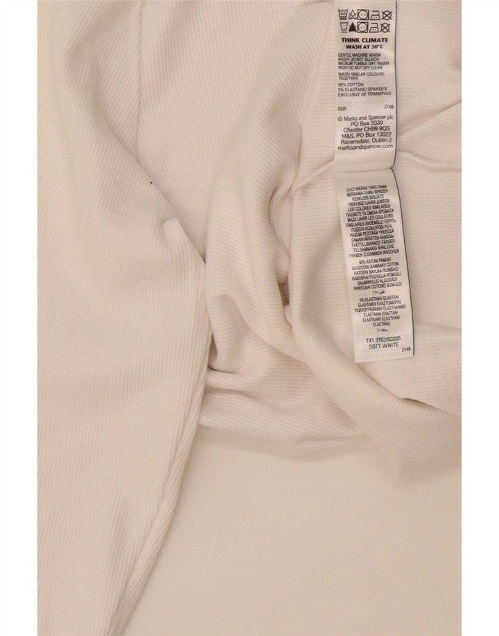 Marks & Spencer Γυναικείο τοπ μακρυμάνικο UK 16 μεγάλο λευκό βαμβακερό