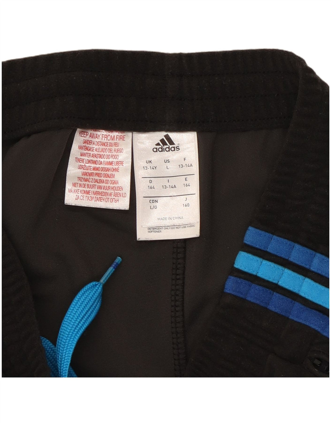 Adidas Boys Tracksuit Trousers Joggers 13-14 Years Black Polyester