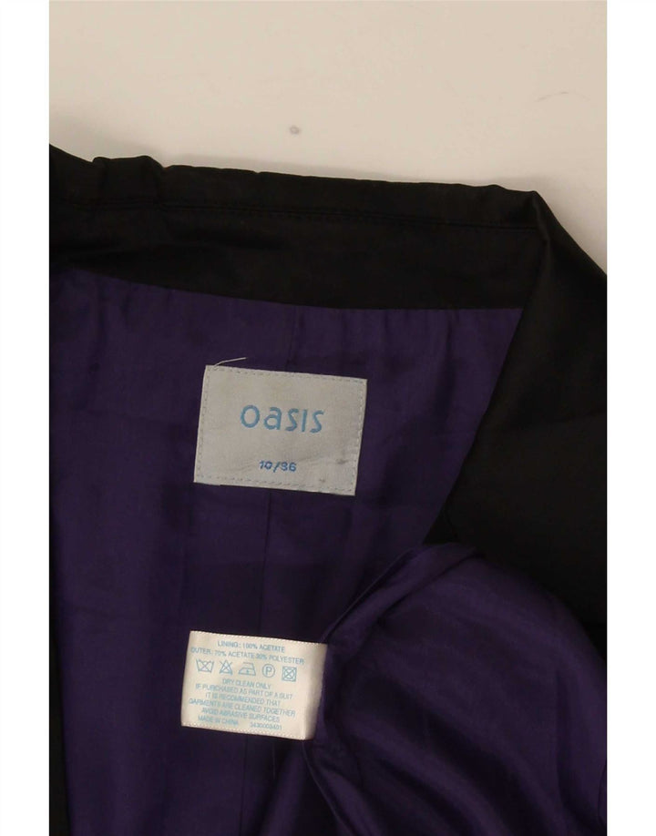 Oasis Γυναικείο σακάκι 1 κουμπιού Blazer UK 10 Small Black Acetate