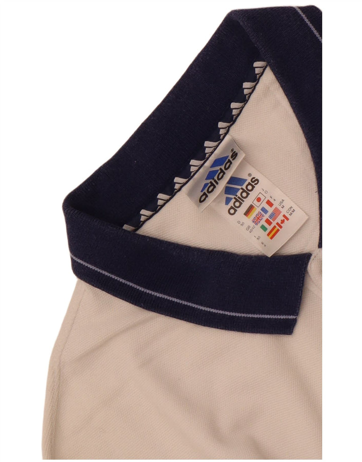 Ανδρικό πουκάμισο πόλο Adidas UK 40/42, μεσαίο λευκό βαμβακερό