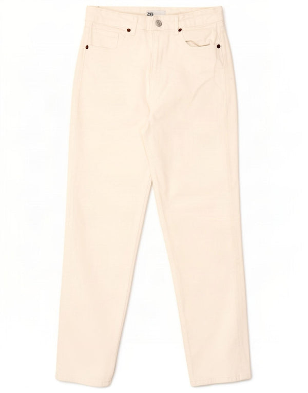 Zara Γυναικείο Ψηλόμεσο Τζιν EU 36 XS W26 L27 από λευκό βαμβακερό
