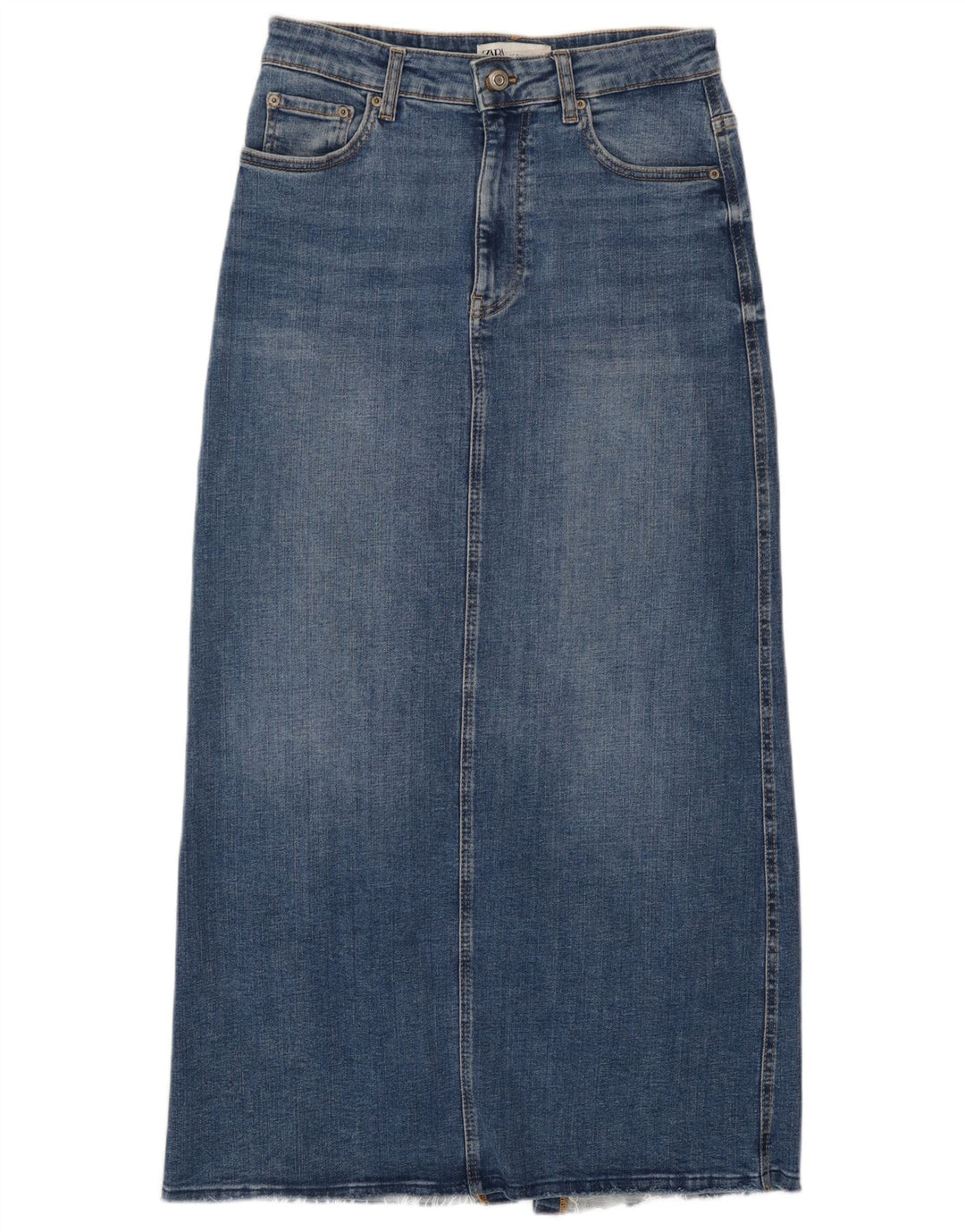 Zara Γυναικεία Maxi Ψηλόμεση Τζιν Φούστα Medium W28 Μπλε