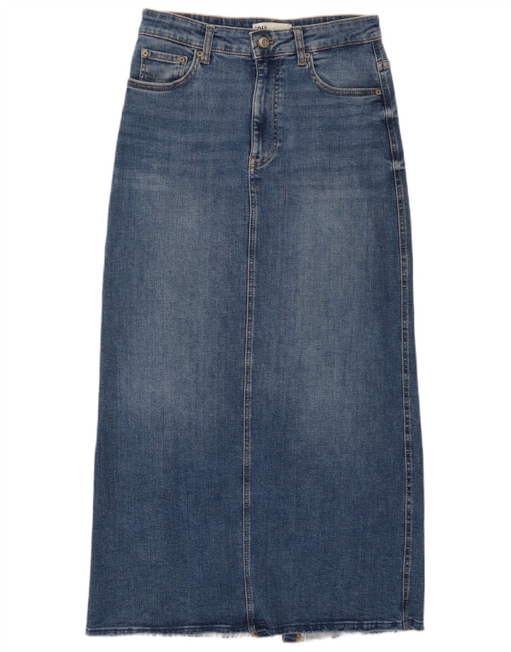 Zara Γυναικεία Maxi Ψηλόμεση Τζιν Φούστα Medium W28 Μπλε