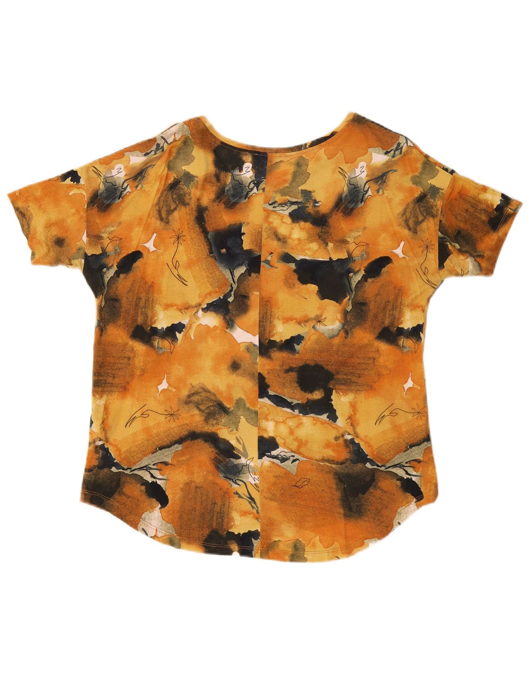 Γυναικείο γραφικό μπλουζάκι ZARA τοπ 16 μεγάλη πορτοκαλί γραβάτα Βισκόζη