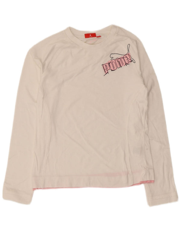 Puma Girls Graphic Top Μακρυμάνικο 13-14 ετών Λευκό Βαμβακερό