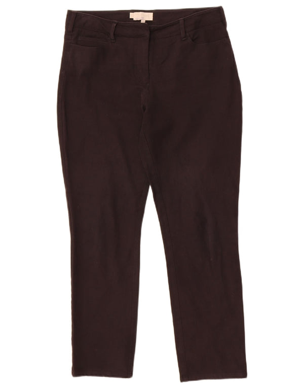 Hobbs Womens Slim Casual Trousers UK 12 Medium W30 L27 Black Cotton