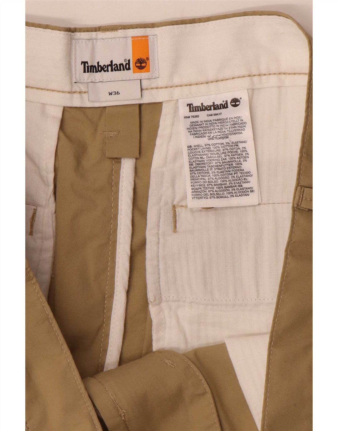 Timberland Mens Chino Shorts W36 Large Beige