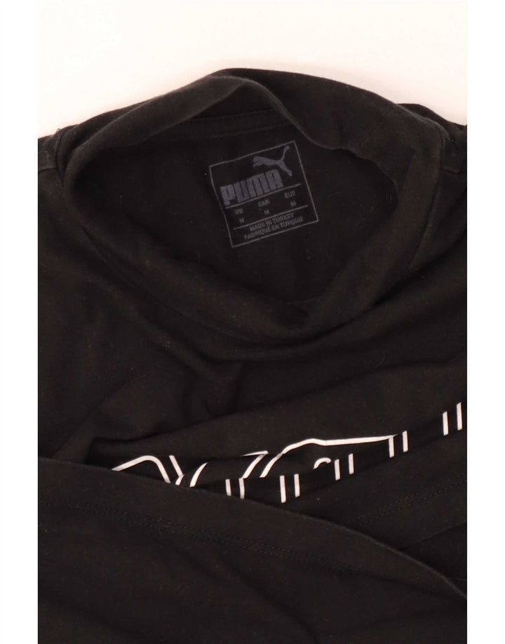 Puma Γυναικείο Crop Graphic Top Μακρυμάνικο UK 12 Medium Black