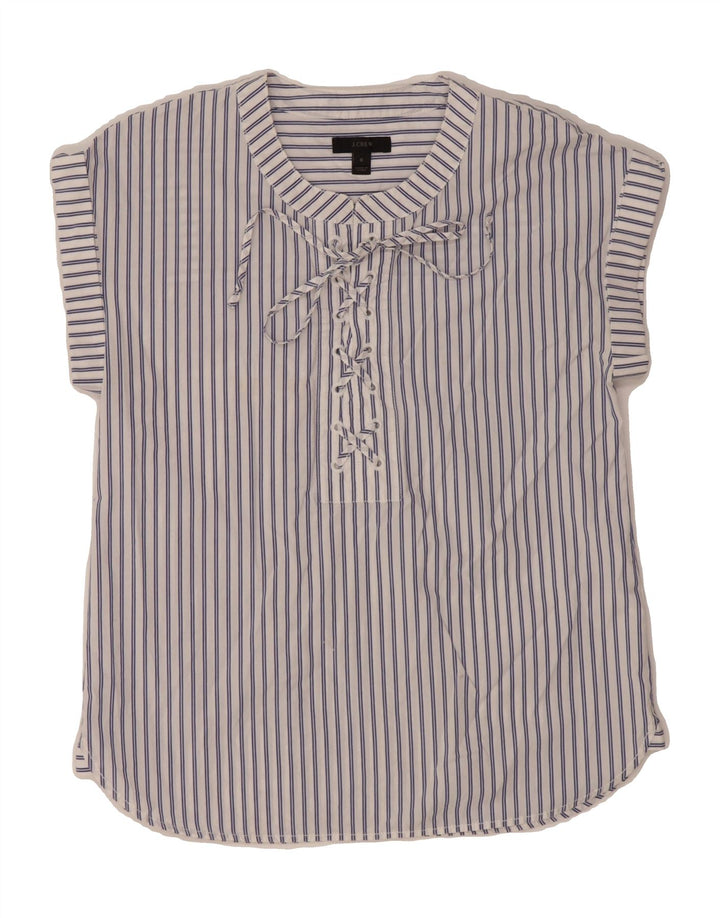 J. CREW Womens Loose Fit Short Sleeve Pullover Shirt US 0 XS White Striped Vintage J. Crew and Second-Hand J. Crew from Messina Hembry 