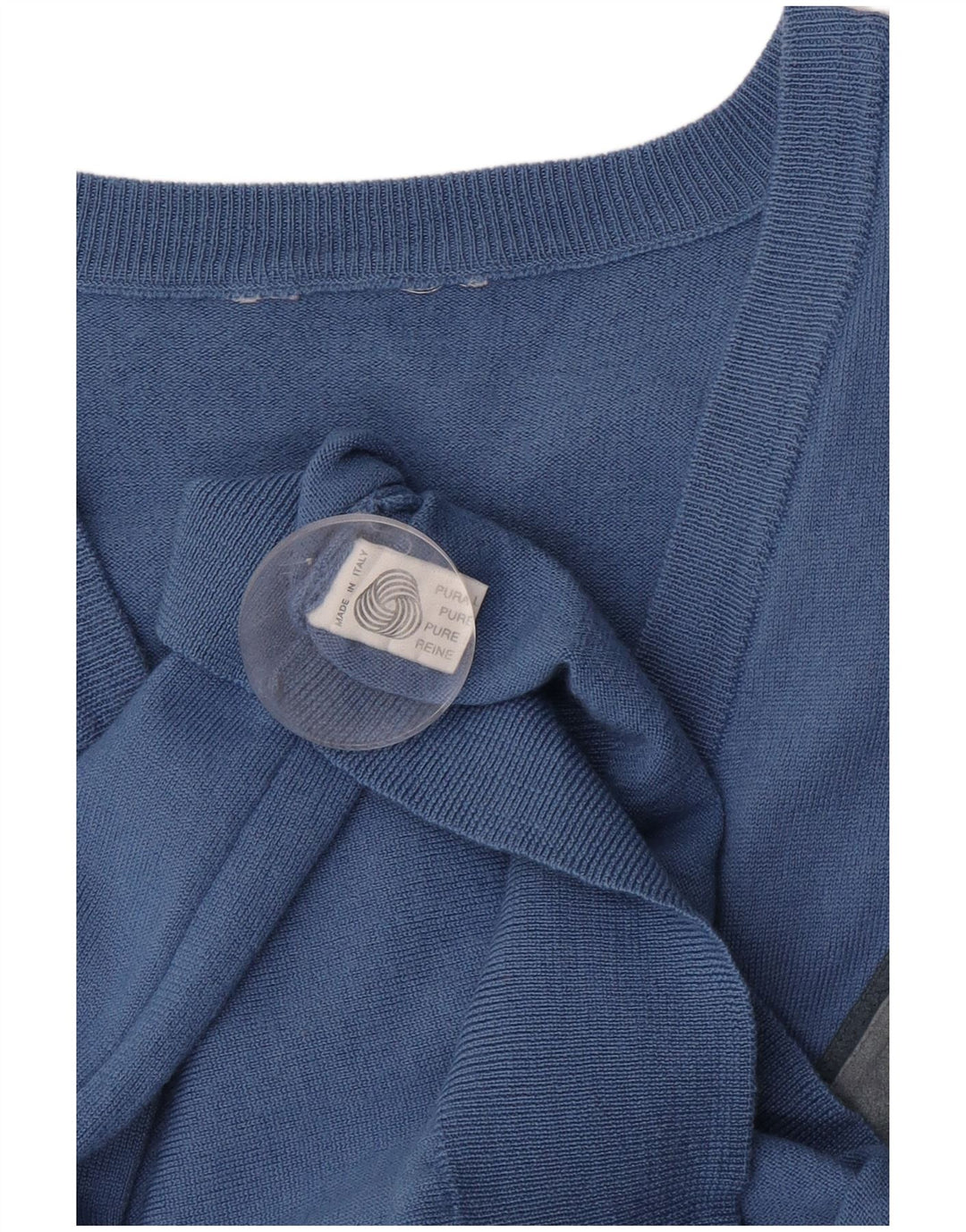 Vintage γυναικείο υπερμεγέθη πουλόβερ με λαιμόκοψη UK 18 XL μπλε χρώματος