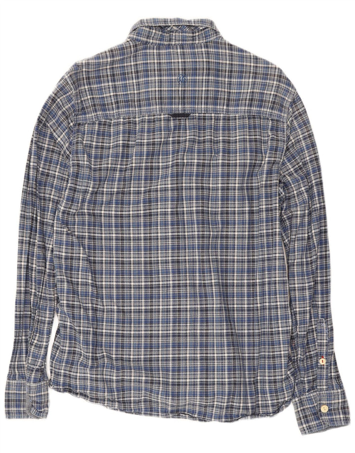 Fat Face Ανδρικό πουκάμισο Classic Fit Flannel καρό, μεσαίο μπλε βαμβακερό