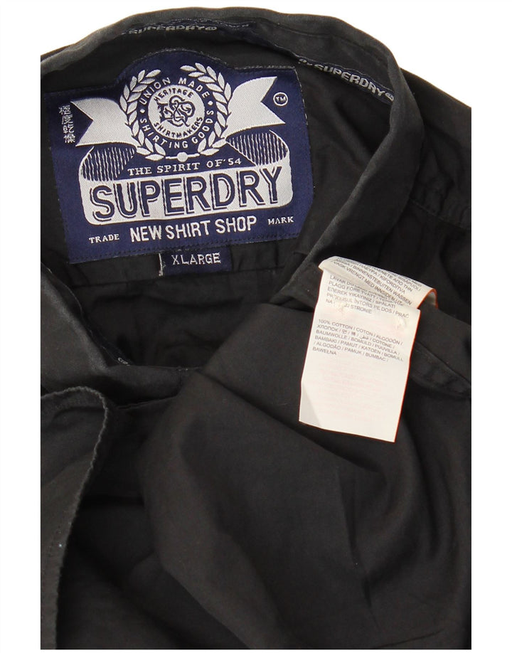 Ανδρικό πουκάμισο Superdry XL Μαύρο βαμβακερό