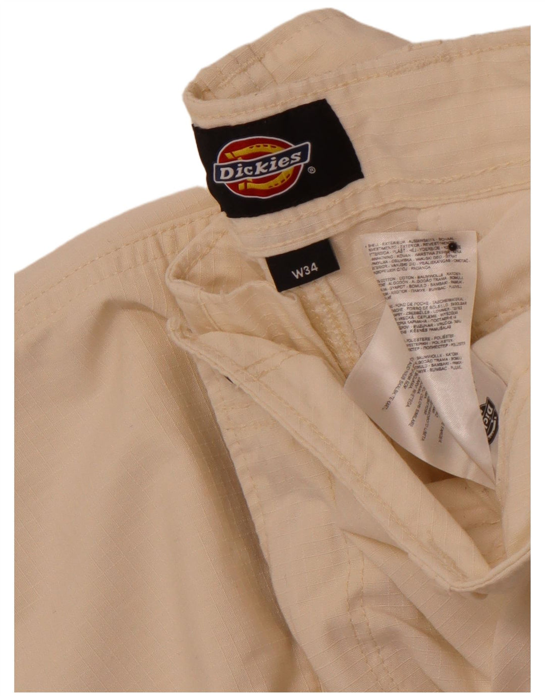 DICKIES Ανδρικό ίσιο παντελόνι Cargo W34 L32 από λευκό βαμβακερό