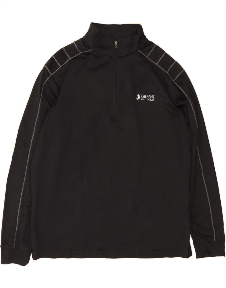 NIKE Mens Dri Fit Zip Neck Pullover Tracksuit Top Medium Black Polyester Vintage Nike and Second-Hand Nike from Messina Hembry 