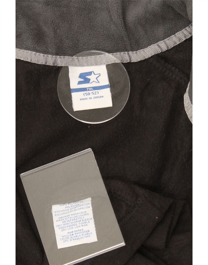 STARTER Mens Fleece Jacket UK 44 2XL Black Polyester Vintage Starter and Second-Hand Starter from Messina Hembry 