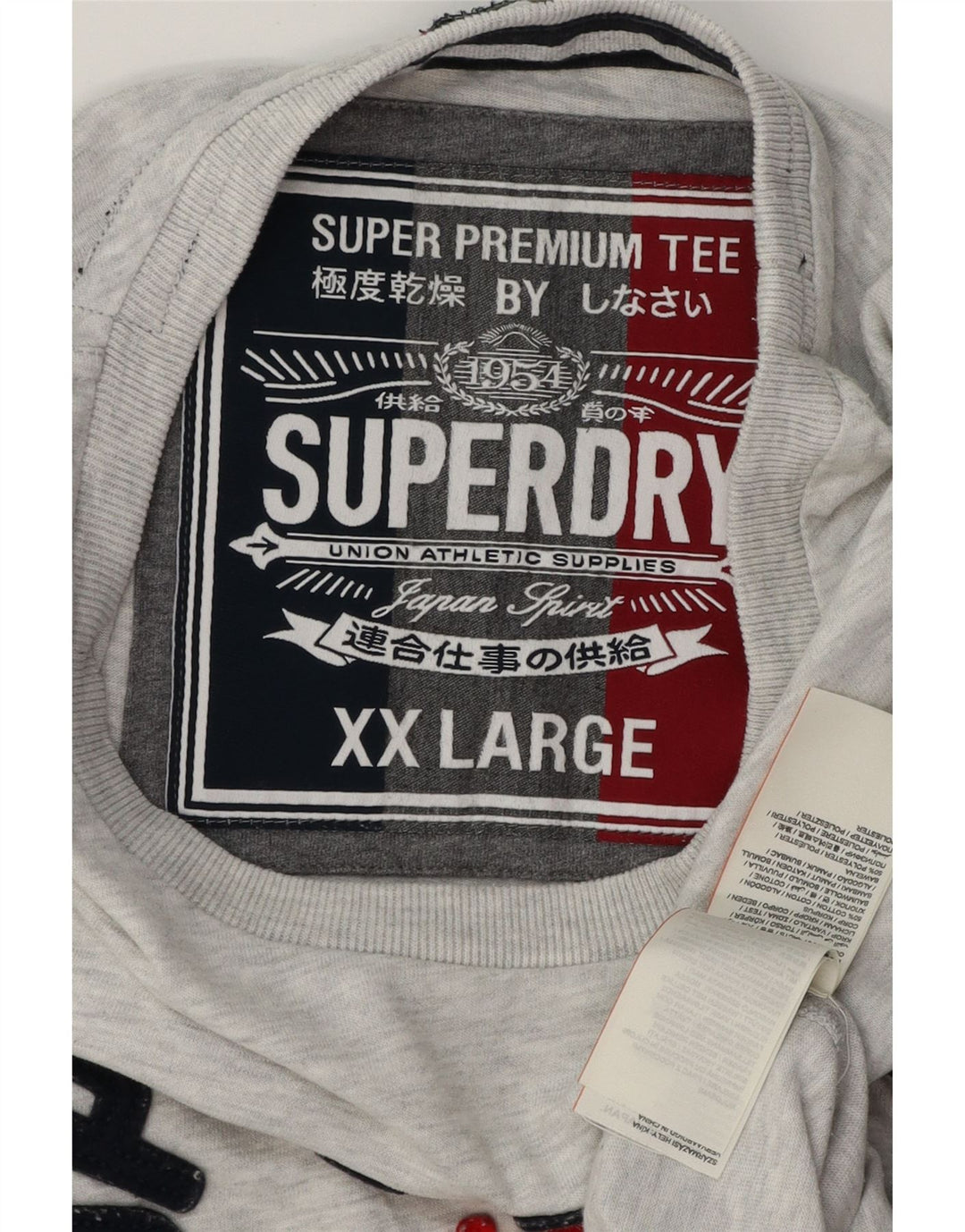Ανδρικό γραφικό μπλουζάκι SUPERDRY Top 2XL Γκρι βαμβακερό