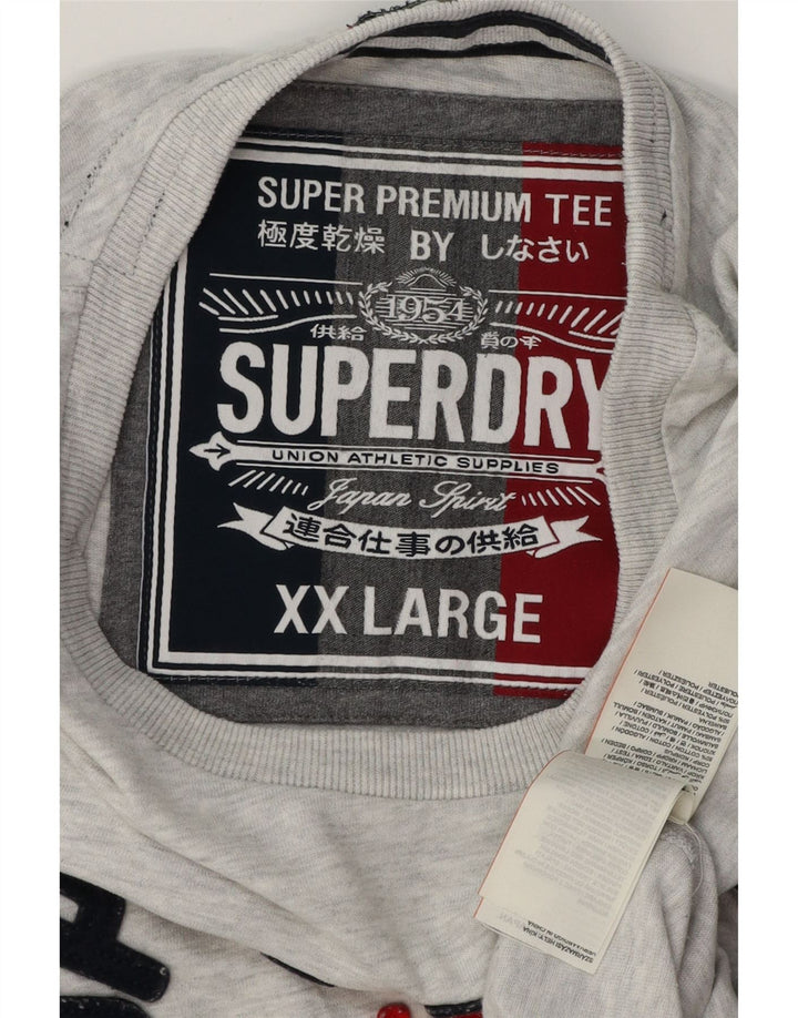 Ανδρικό γραφικό μπλουζάκι SUPERDRY Top 2XL Γκρι βαμβακερό