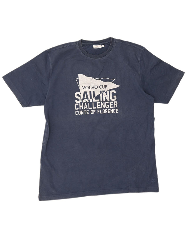 Ανδρικό γραφικό T-Shirt Conte of Florence Top XL Navy Blue Cotton