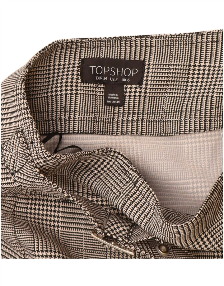 Topshop Γυναικεία Μίνι Φούστα UK 6 XS W24 Grey Check Polyester