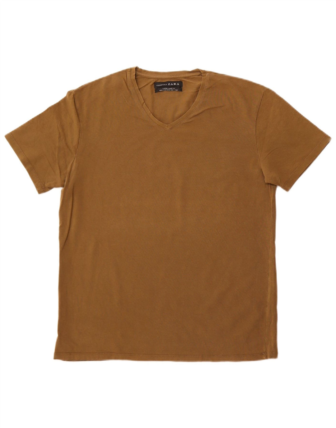 Zara Ανδρικό T-Shirt Super Slim Fit Top 2XL Khaki