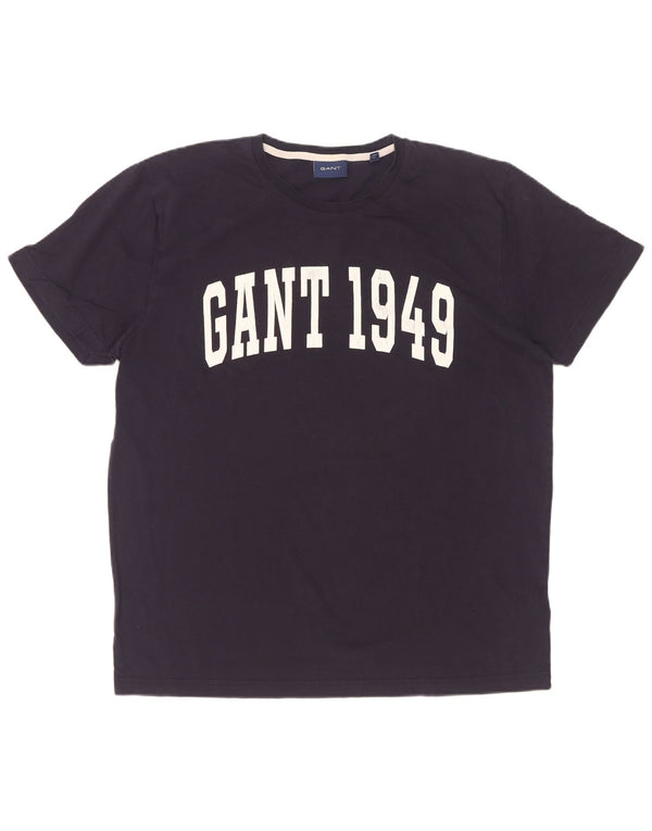 Ανδρικό γραφικό μπλουζάκι Gant Top XL Navy Blue Cotton
