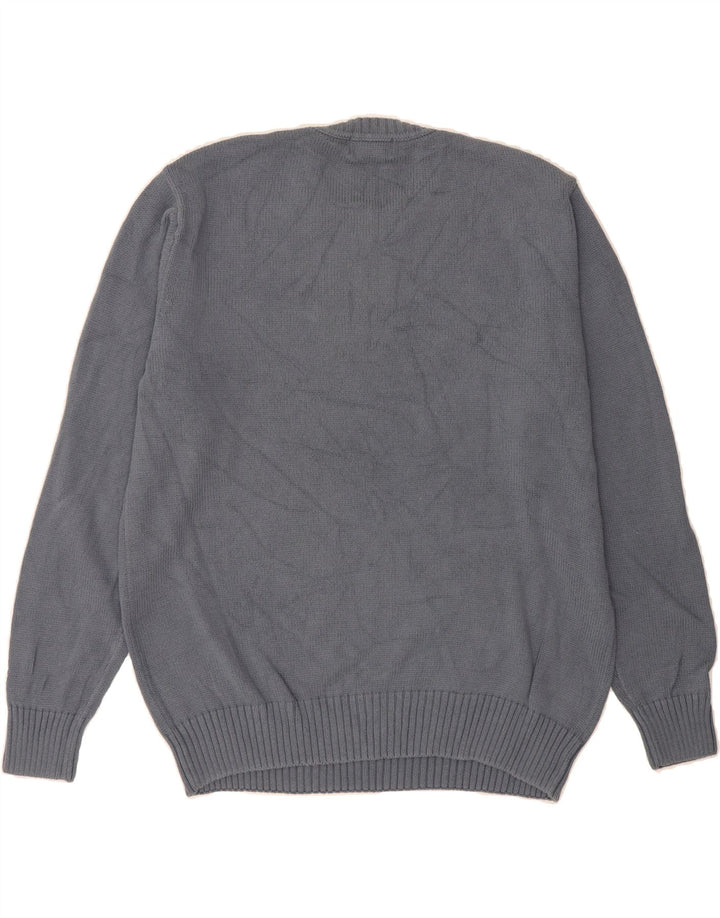 DOCKERS Mens Crew Neck Jumper Sweater Large Grey Argyle/Diamond Cotton Vintage Dockers and Second-Hand Dockers from Messina Hembry 