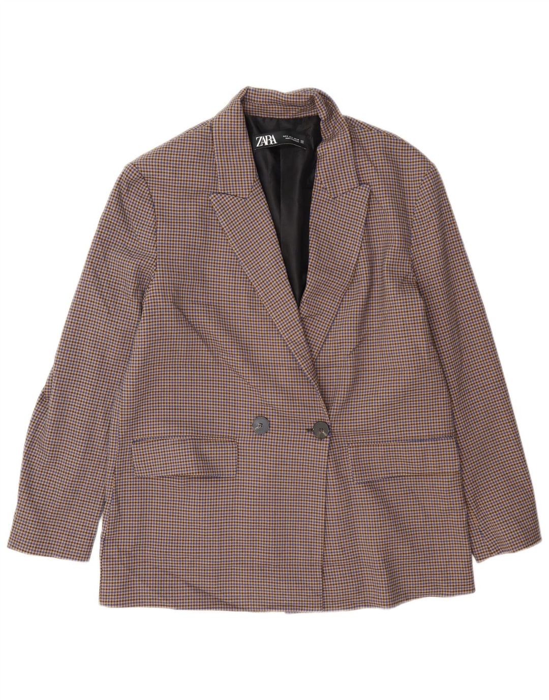 Zara Γυναικείο Μπουφάν Μπλέιζερ Oversized UK 10 Small πολύχρωμο Houndstooth