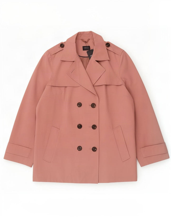Marks & Spencer Γυναικεία καμπαρντίνα UK 18 XL Pink Polyester