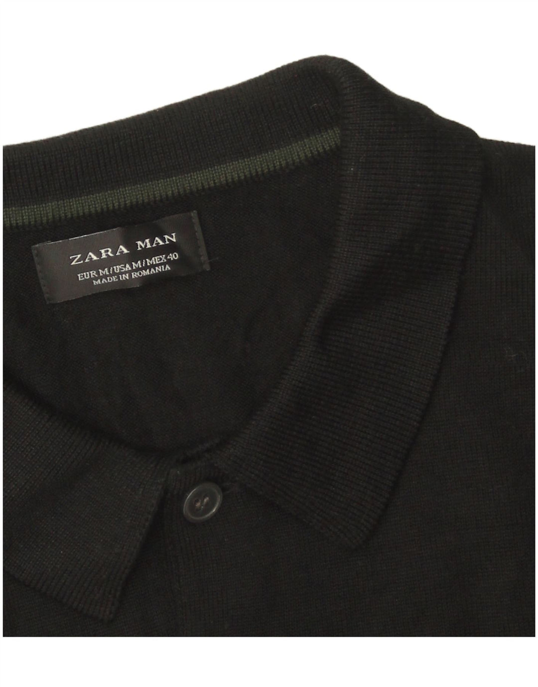 Zara Ανδρικό πουλόβερ με λαιμόκοψη, μεσαίο μαύρο