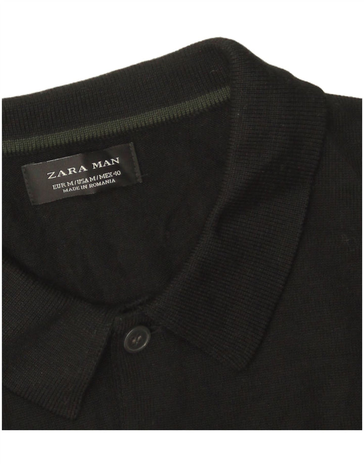 Zara Ανδρικό πουλόβερ με λαιμόκοψη, μεσαίο μαύρο