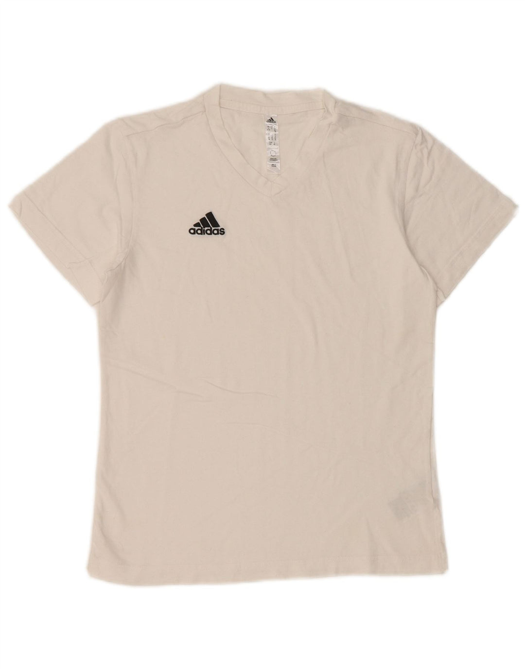 ADIDAS Γυναικείο T-Shirt Top UK 8/10 Μικρό λευκό βαμβακερό