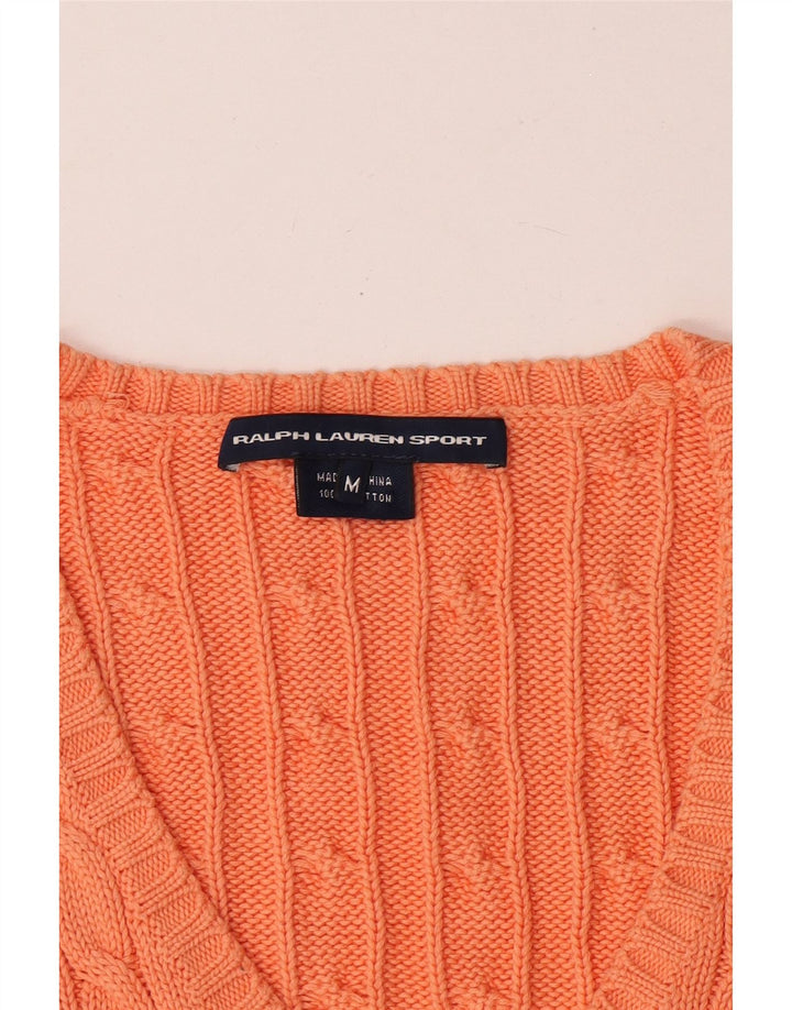 Γυναικείο πουλόβερ Ralph Lauren με V λαιμόκοψη UK 12 Medium Orange