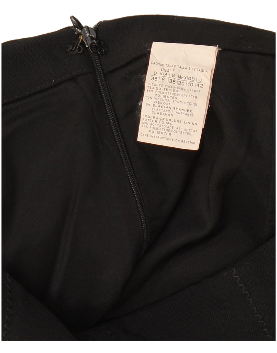 VINTAGE Γυναικεία Pencil Φούστα UK 10 Small W29 Black Polyester