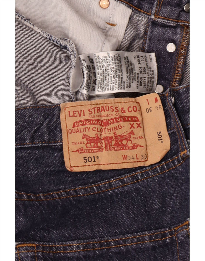 LEVI'S Ανδρικό τζιν 501 ίσιο W34 L30 Navy Blue Cotton