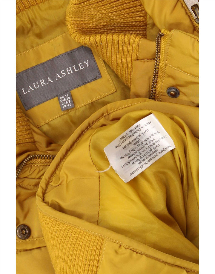 Γυναικείο μπουφάν Laura Ashley με κουκούλα UK 12 μεσαίο κίτρινο πολυεστέρας