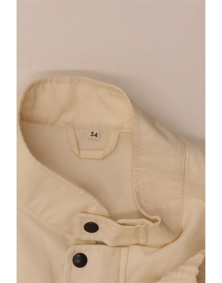 Alexander Mens Bomber Jacket IT 54 2XL Off White Βαμβακερό