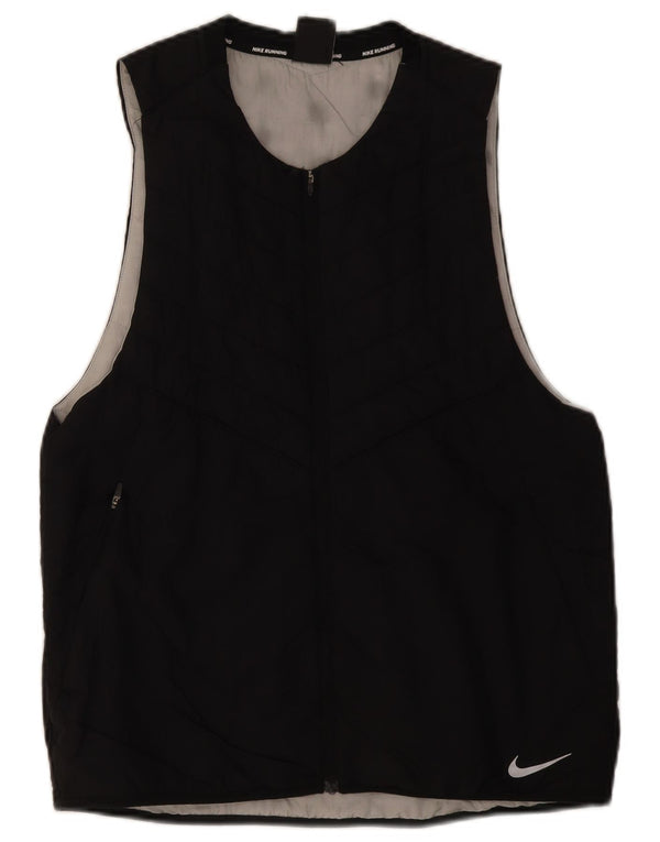 Nike Mens Running Gilet UK 38 Medium Black Nylon