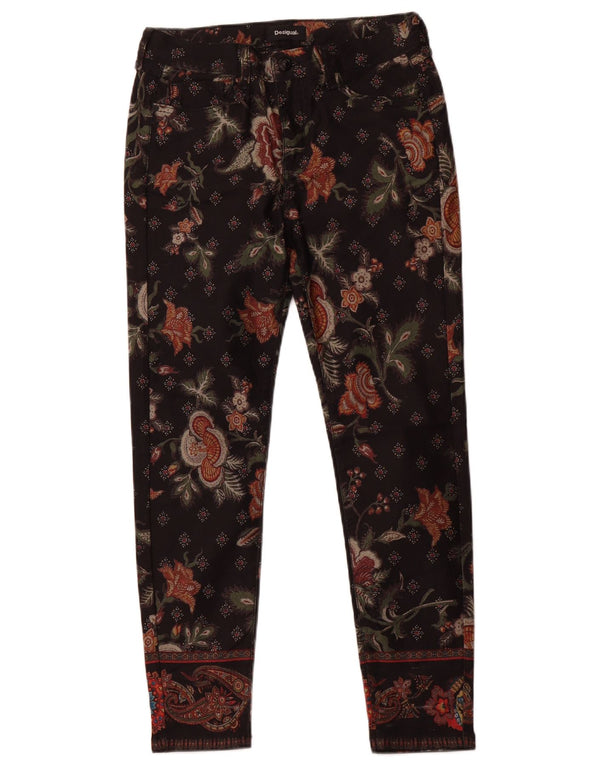 DESIGUAL Γυναικείο Skinny Casual Παντελόνι EU 38 Medium W28 L26 Black Floral
