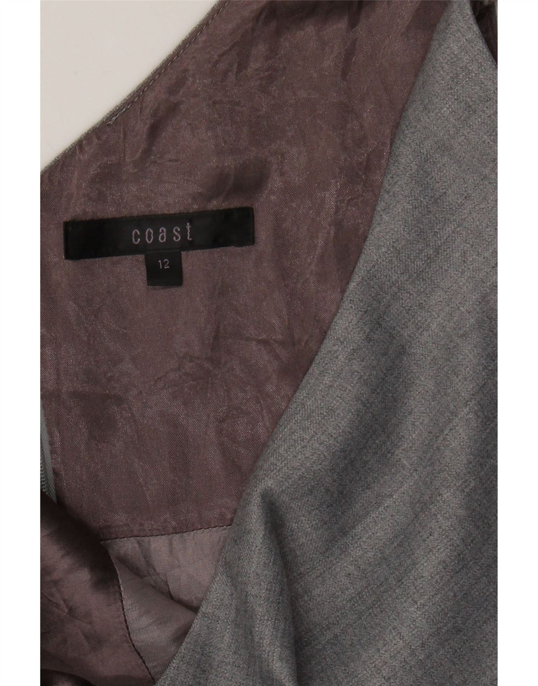 COAST Womens Sleeveless A-Line Dress UK 12 Medium  Grey Striped Wool Vintage Coast and Second-Hand Coast from Messina Hembry 