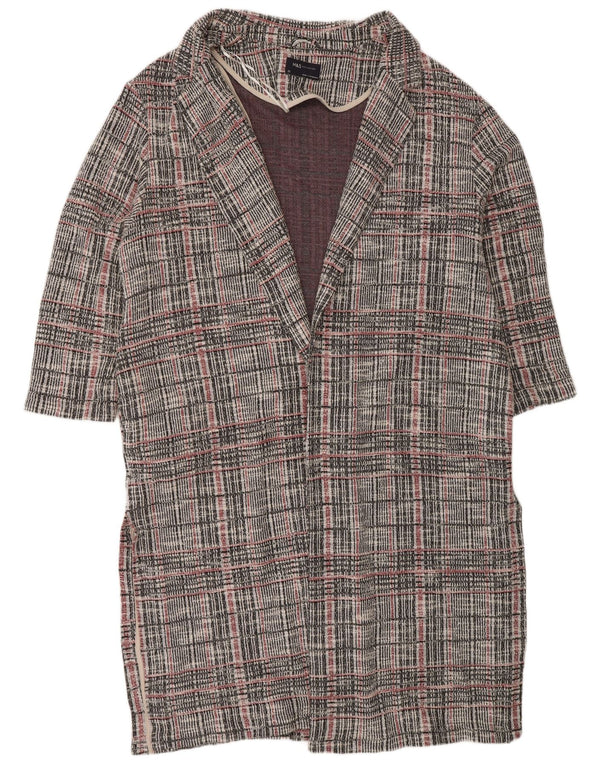Marks & Spencer Γυναικείο πουλόβερ Longline Cardigan UK 22 3XL Grey Check