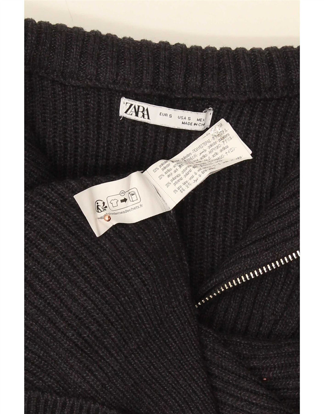 Ανδρικό πουλόβερ Zara με φερμουάρ Μικρό Γκρι Πολυεστέρας