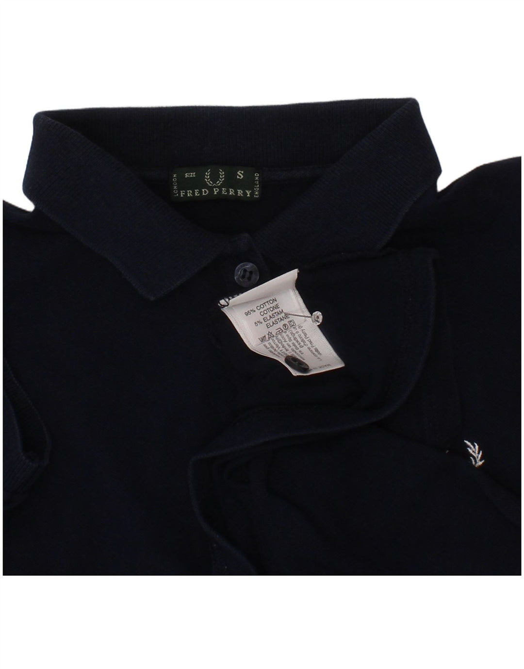 Fred Perry Γυναικείο Crop Polo UK 10 Small Navy Blue Cotton
