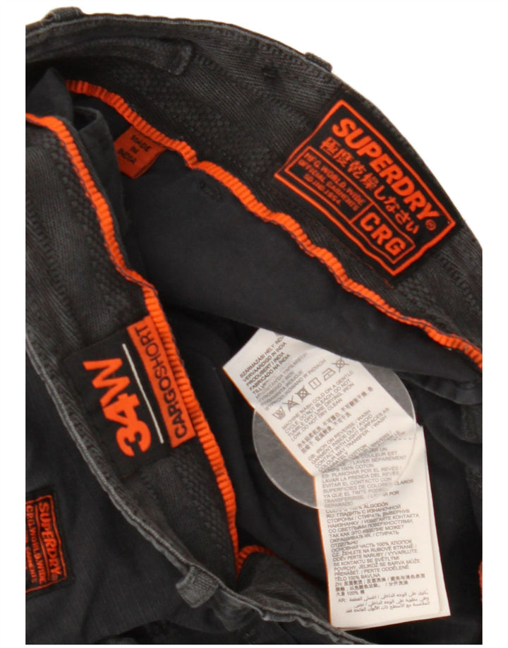 Ανδρικό σορτς Cargo Superdry W34 μεγάλο μαύρο βαμβακερό