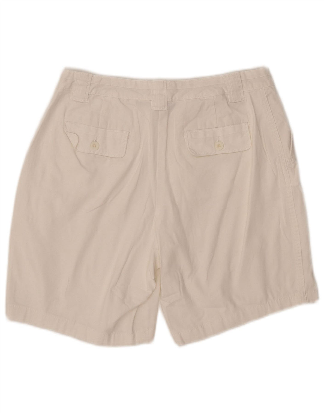 L.L.BEAN Γυναικείο ψηλόμεσο σορτς chino US 10 μεγάλο W30 λευκό βαμβακερό