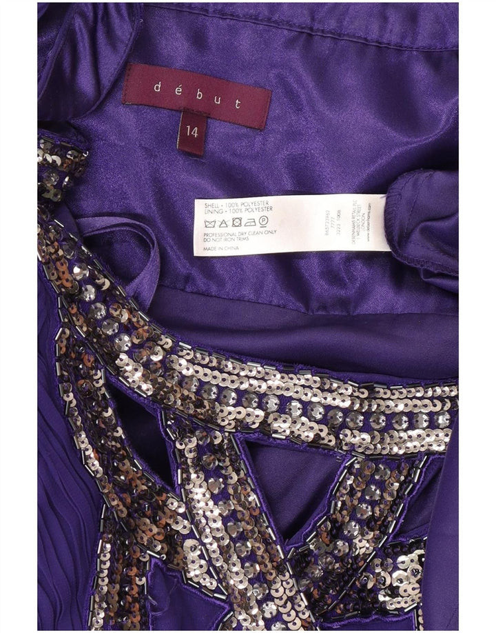 Ντεμπούτο Γυναικείο Αμάνικο Maxi Φόρεμα UK 14 Medium Purple Polyester