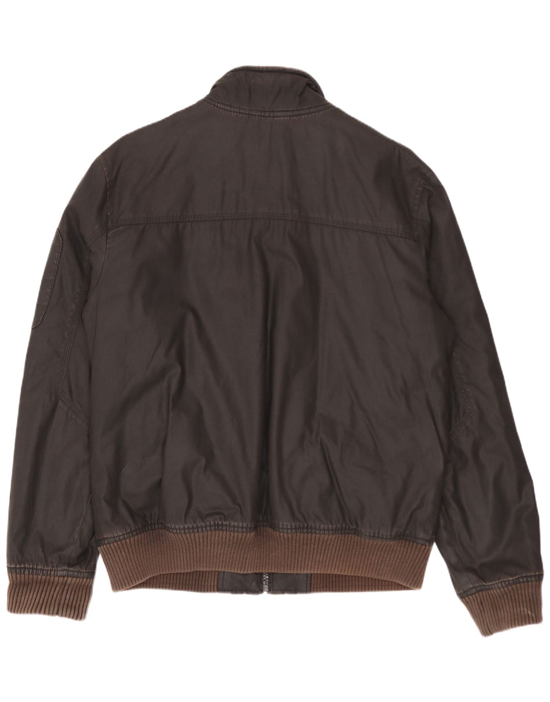 Zara Ανδρικό Bomber Jacket UK 40 Large Brown Βαμβακερό
