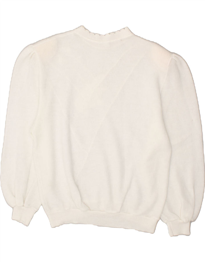 VINTAGE Womens Crew Neck Jumper Sweater IT 52 2XL White Vintage Vintage and Second-Hand Vintage from Messina Hembry 