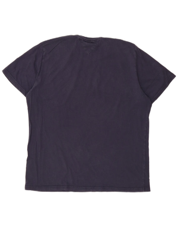 Ανδρικό γραφικό μπλουζάκι TOMMY HILFIGER Top XL Navy Blue Cotton