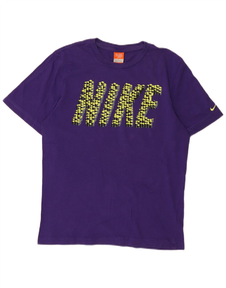 Ανδρικό μπλουζάκι Nike κανονικό γραφικό μπλουζάκι, μικρό μωβ βαμβακερό