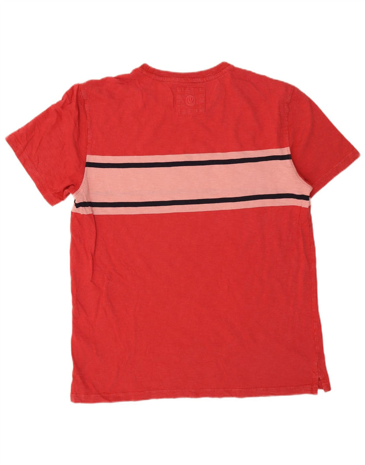 Ανδρικό μπλουζάκι Fat Face Top Large Red Colourblock Βαμβακερό